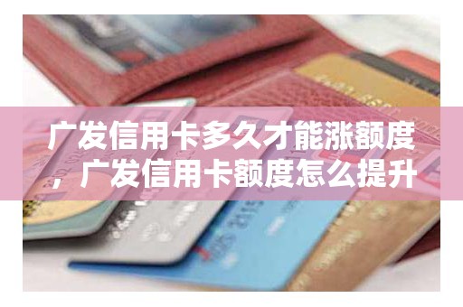 广发信用卡多久才能涨额度，广发信用卡额度怎么提升