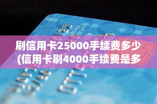 刷信用卡25000手续费多少(信用卡刷4000手续费是多少)