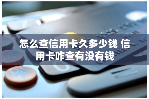 怎么查信用卡久多少钱 信用卡咋查有没有钱