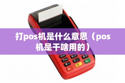 打pos机是什么意思（pos机是干啥用的）