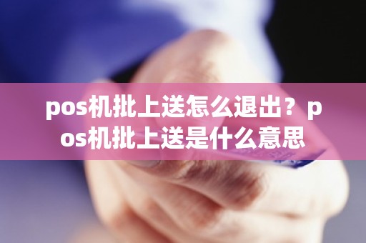 pos机批上送怎么退出？pos机批上送是什么意思