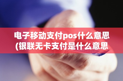 电子移动支付pos什么意思(银联无卡支付是什么意思)