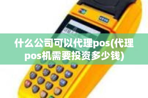 什么公司可以代理pos(代理pos机需要投资多少钱)