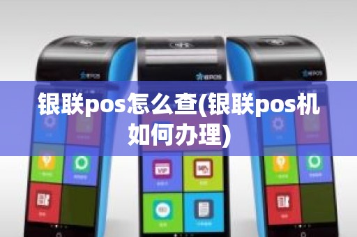 银联pos怎么查(银联pos机如何办理)