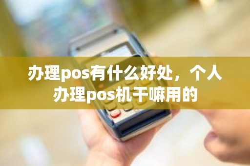 办理pos有什么好处，个人办理pos机干嘛用的