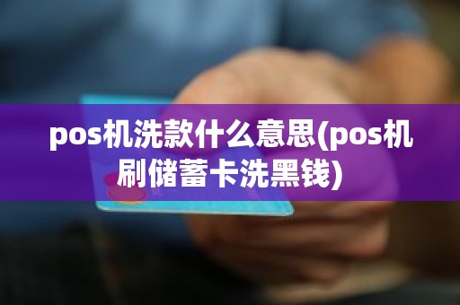 pos机洗款什么意思(pos机刷储蓄卡洗黑钱)