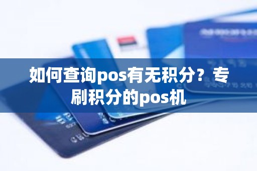 如何查询pos有无积分？专刷积分的pos机