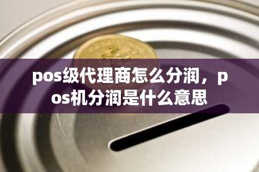 pos级代理商怎么分润，pos机分润是什么意思