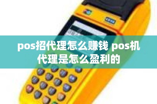 pos招代理怎么赚钱 pos机代理是怎么盈利的