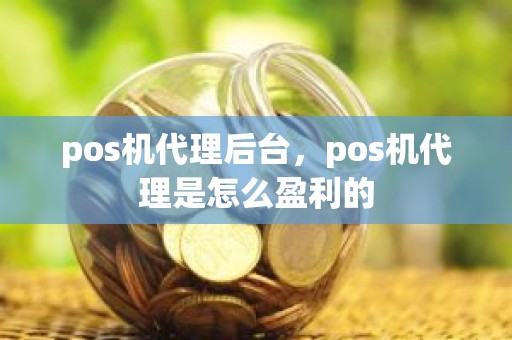 pos机代理后台，pos机代理是怎么盈利的