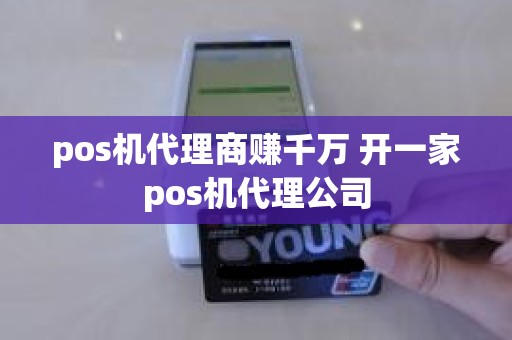 pos机代理商赚千万 开一家pos机代理公司