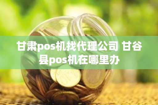 甘肃pos机找代理公司 甘谷县pos机在哪里办