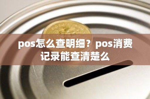 pos怎么查明细？pos消费记录能查清楚么