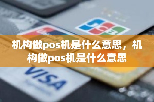 机构做pos机是什么意思，机构做pos机是什么意思