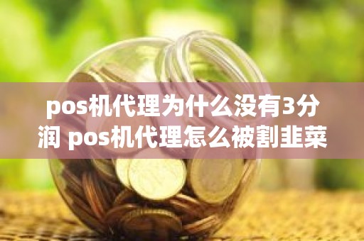 pos机代理为什么没有3分润 pos机代理怎么被割韭菜