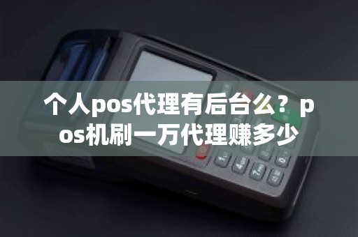 个人pos代理有后台么？pos机刷一万代理赚多少