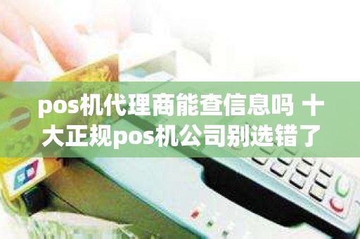 pos机代理商能查信息吗 十大正规pos机公司别选错了