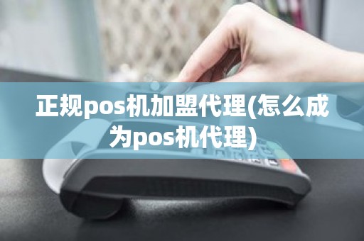 正规pos机加盟代理(怎么成为pos机代理)